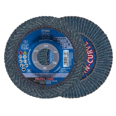 4-1 / 2po x 7 / 8po POLIFAN® CURVE Flap Disc, SGP, Zirconia, 40